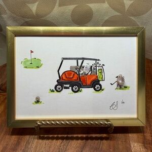 Sea Glass Birdies Playing Golf - In Golf Cart